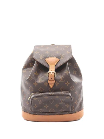 Pre-owned Louis Vuitton Montsouris Mm Monogram Backpack In Brown