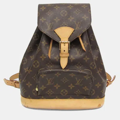 Pre-owned Louis Vuitton Montsouris Mm Monogram Backpack In Brown