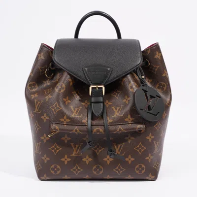 Pre-owned Louis Vuitton Montsouris Mm Monogram / Coated Canvas In Gold