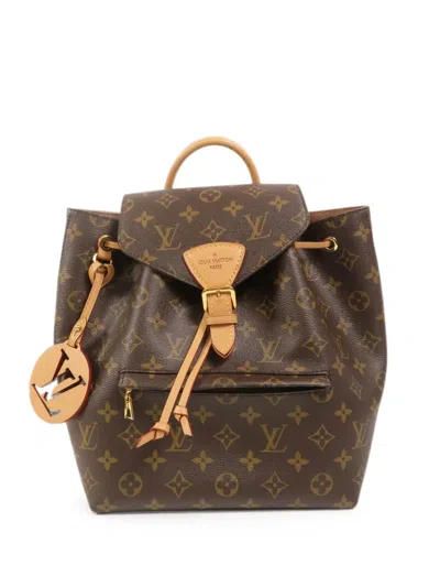 Pre-owned Louis Vuitton Montsouris Monogram Backpack In Brown