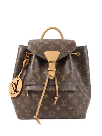 Pre-owned Louis Vuitton Montsouris Monogram Backpack In Brown