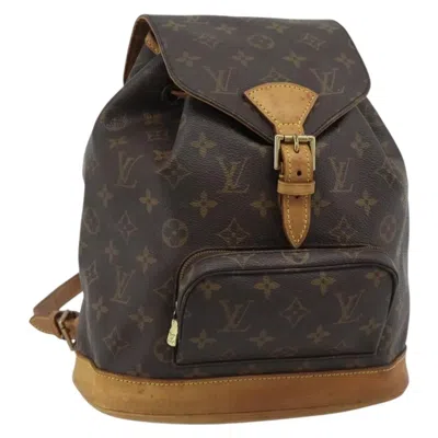 Pre-owned Louis Vuitton Montsouris Monogram Brown Canvas Backpack Bag ()