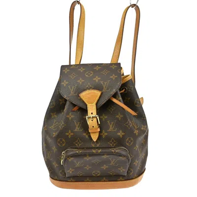 Pre-owned Louis Vuitton Montsouris Monogram Brown Canvas Backpack Bag ()