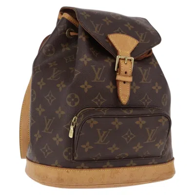 Pre-owned Louis Vuitton Montsouris Monogram Brown Canvas Backpack Bag ()