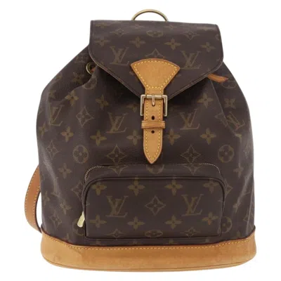 Pre-owned Louis Vuitton Montsouris Monogram Brown Canvas Backpack Bag ()