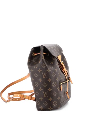 Pre-owned Louis Vuitton Montsouris Monogram Canvas Backpack In Brown