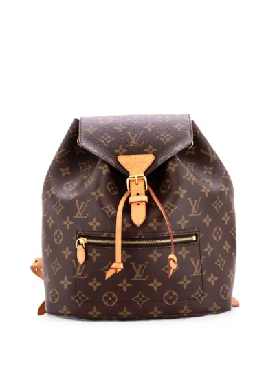 Pre-owned Louis Vuitton Montsouris Monogram Canvas Backpack In Brown