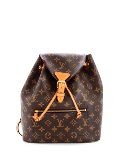 Pre-owned Louis Vuitton Montsouris Monogram Canvas Backpack In Brown