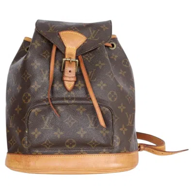Pre-owned Louis Vuitton Montsouris Monogram Canvas Backpack Mm Brown