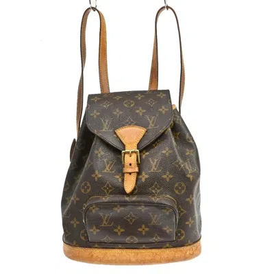 Pre-owned Louis Vuitton Montsouris Monogram Canvas Brown Canvas Backpack Bag ()