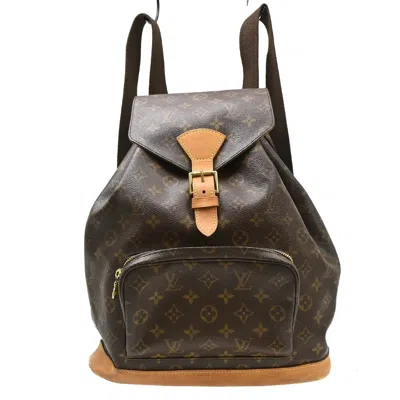 Pre-owned Louis Vuitton Montsouris Monogram Canvas Brown Canvas Backpack Bag ()