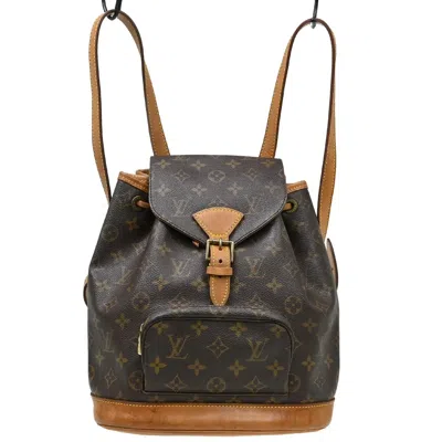 Pre-owned Louis Vuitton Montsouris Monogram Canvas Brown Canvas Backpack Bag ()