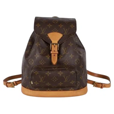 Pre-owned Louis Vuitton Montsouris Monogram Mm Backpack, 1997 In Black