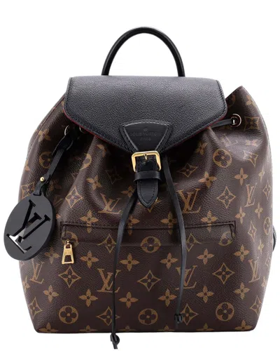Pre-owned Louis Vuitton Montsouris Nm Backpack Monogram Canvas With Leather Pm  (authentic Pre-loved)