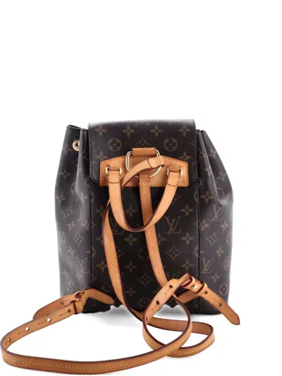 Pre-owned Louis Vuitton Montsouris Nm Monogram Canvas Pm Backpack In Brown