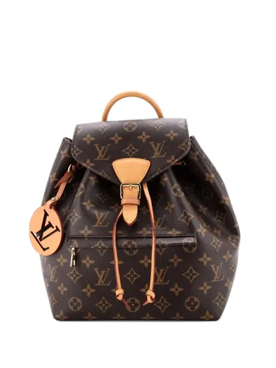 Pre-owned Louis Vuitton Montsouris Nm Monogram Canvas Pm Backpack In Brown