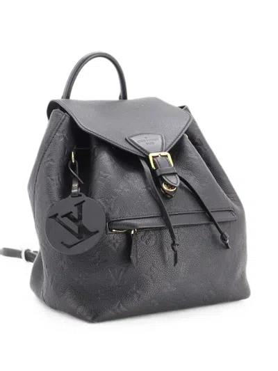 Pre-owned Louis Vuitton Montsouris Nm Monogram Empreinte Leather Pm Backpack In Black