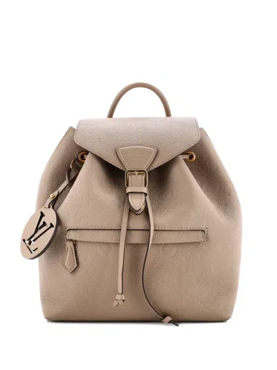 Pre-owned Louis Vuitton Montsouris Nm Monogram Empreinte Leather Pm Backpack In Neutral