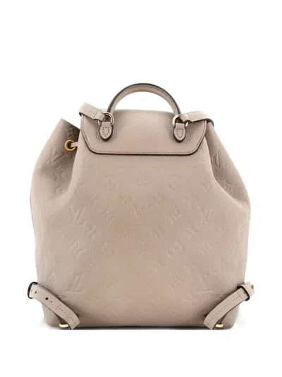Pre-owned Louis Vuitton Montsouris Nm Monogram Empreinte Leather Pm Backpack In Neutral