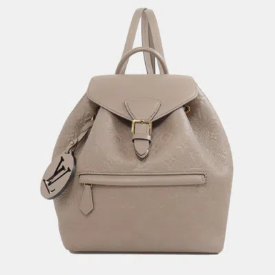 Pre-owned Louis Vuitton Montsouris Pm Backpack Daypack Empreinte In Sand
