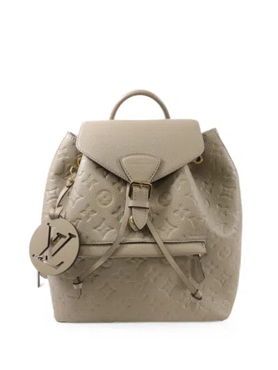 Pre-owned Louis Vuitton Montsouris Pm Monogram Empreinte Backpack In Neutrals