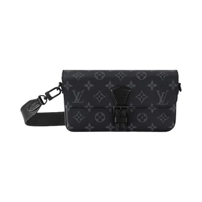 Pre-owned Louis Vuitton Montsouris Wearable Wallet 'black Monogram Eclipse Canvas' | Men's Size Onesize