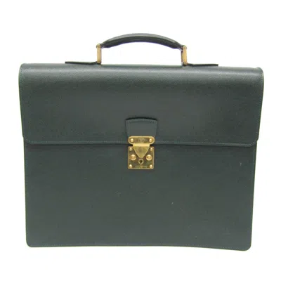 Pre-owned Louis Vuitton Moskova Green Leather Briefcase Bag ()