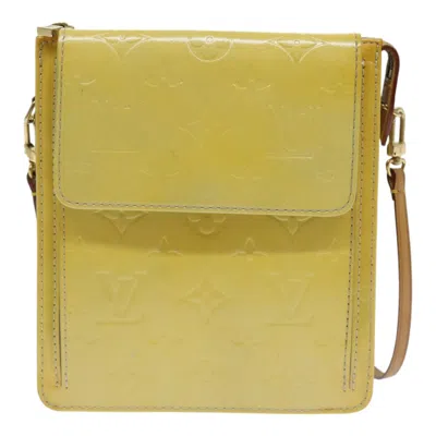 Pre-owned Louis Vuitton Mott Yellow Patent Leather Clutch Bag ()