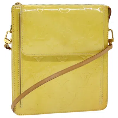 Pre-owned Louis Vuitton Mott Yellow Patent Leather Clutch Bag ()