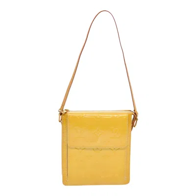 Pre-owned Louis Vuitton Mott Yellow Patent Leather Clutch Bag ()