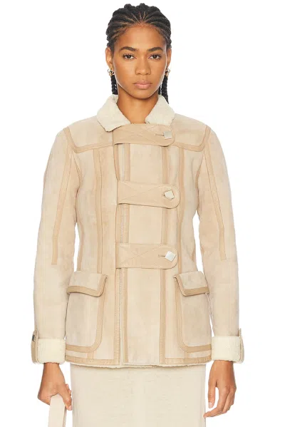Pre-owned Louis Vuitton Mouton Coat In Beige