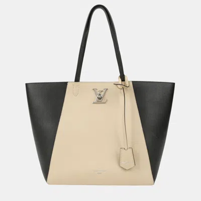 Pre-owned Louis Vuitton Multi-color Leather Lockme Cabas Tote And Shoulder Bag In Multicolor