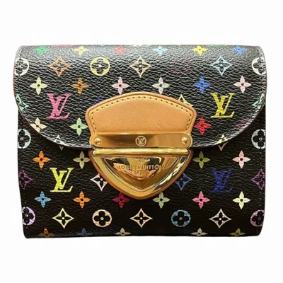Pre-owned Louis Vuitton Multi-color Noir Monogram Multicolore Wallet (tri-fold) ()