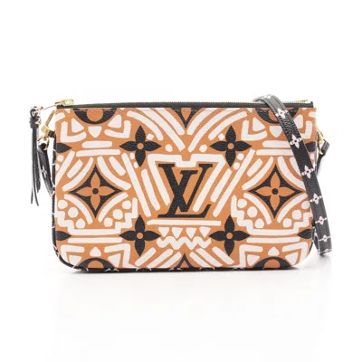 Pre-owned Louis Vuitton Multi-color Orange Coated Canvas Pochette Shoulder Bag ()