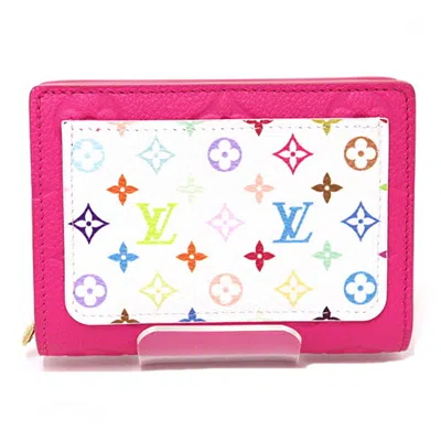 Pre-owned Louis Vuitton Multi-color Pink Canvas Leather Wallet (bi-fold) ()
