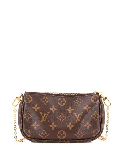 Pre-owned Louis Vuitton Multi Pochette Accessoires Monogram Canvas Small Pouch In Brown
