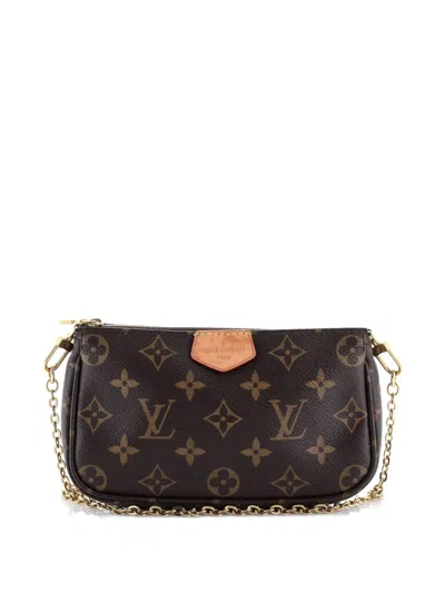 Pre-owned Louis Vuitton Multi Pochette Accessoires Monogram Canvas Small Pouch In Brown