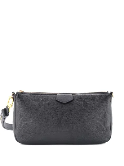 Pre-owned Louis Vuitton Multi Pochette Accessoires Monogram Empreinte Giant Crossbody Bag In Black
