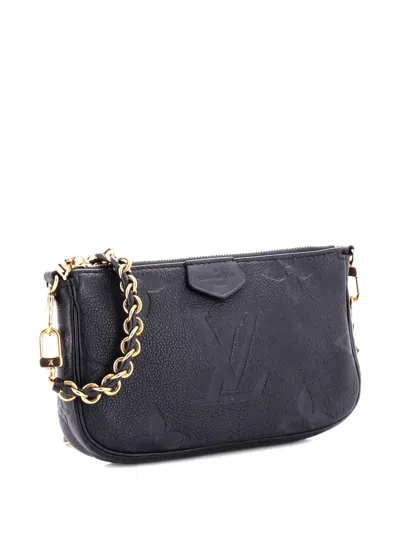 Pre-owned Louis Vuitton Multi Pochette Accessoires Monogram Empreinte Giant Crossbody Bag In Black