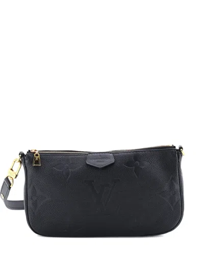 Pre-owned Louis Vuitton Multi Pochette Accessoires Monogram Empreinte Giant Crossbody Bag In Black