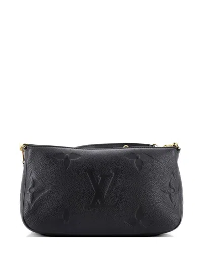 Pre-owned Louis Vuitton Multi Pochette Accessoires Monogram Empreinte Giant Crossbody Bag In Black