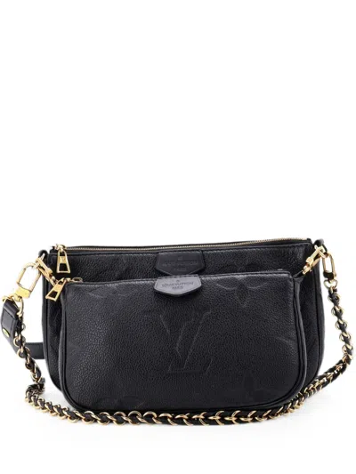Pre-owned Louis Vuitton Multi Pochette Accessoires Monogram Empreinte Giant Crossbody Bag In Black