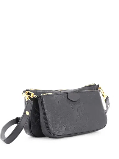 Pre-owned Louis Vuitton Multi Pochette Accessoires Monogram Empreinte Giant Crossbody Bag In Black