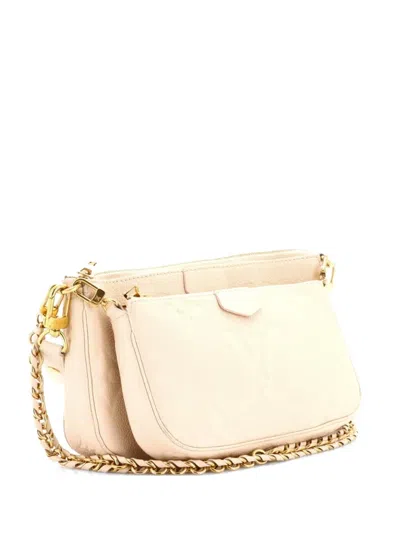 Pre-owned Louis Vuitton Multi Pochette Accessoires Monogram Empreinte Giant Crossbody Bag In Neutral