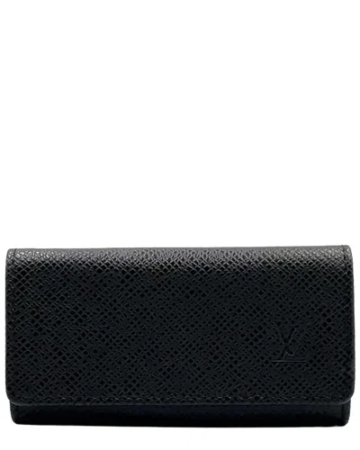 Louis Vuitton Multicle 4 Key Case Leather (authentic Pre-loved) In Black