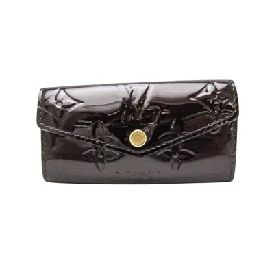 Pre-owned Louis Vuitton Multiclés 4 Brown Patent Leather Wallet  ()