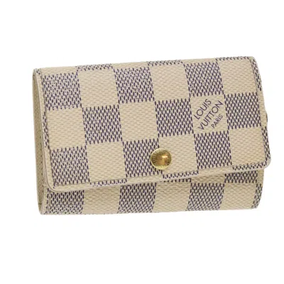 Pre-owned Louis Vuitton Multiclés Canvas Wallet () In White