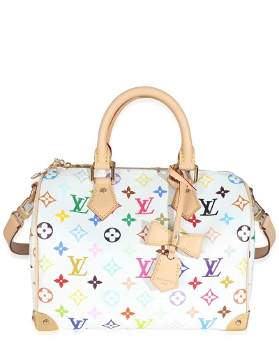 Pre-owned Louis Vuitton Multicolor & White Monogram Canvas X Tm Speedy Bandouliere 25  (authentic Pre-loved)
