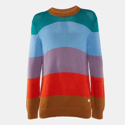 Pre-owned Louis Vuitton Multicolor Colorblock Cotton & Cashmere Knit Jumper L