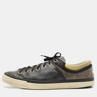 Pre-owned Louis Vuitton Multicolor Damier Canvas And Suede Graphite Low Top Sneakers Size 46